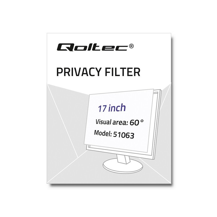 Qoltec 51063 monitoru pretatspīduma & privātuma filtrs 43,2 cm (17") Monitors Bezrāmja displeja priv – 2