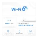 Mercusys Halo H70X (3-pack) Двухдиапазонный (2,4Ггц/5Ггц) Wi-Fi 6 (802.11ax) Белый Внутренний Mercusys Halo H70X (3-pack) Двухдиапазонный (2,4Ггц/5Ггц) Wi-Fi 6 (802.11ax) Белый Внутренний