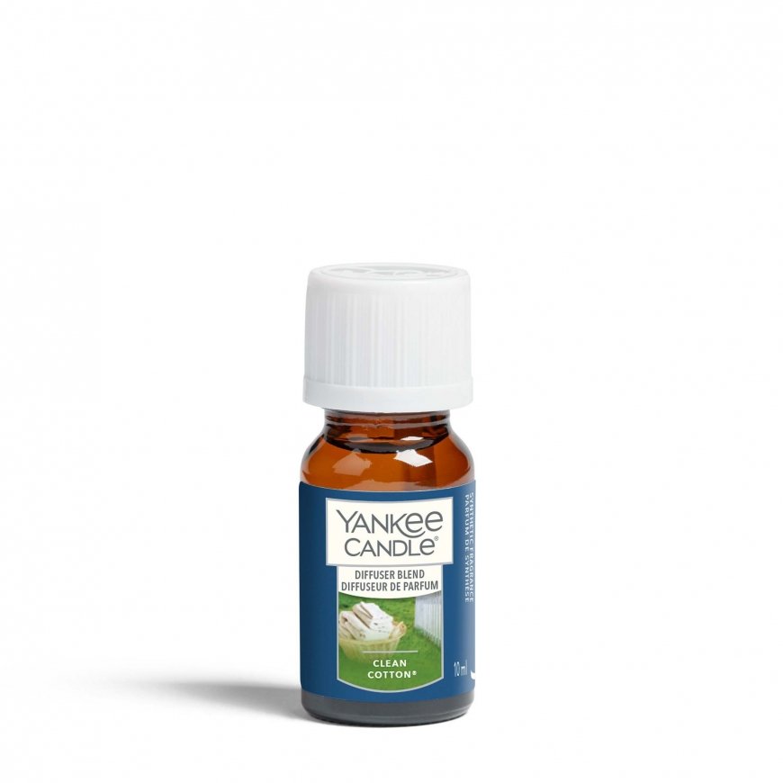 Yankee Candle Clean Cotton aroomiessents 10 ml Bergamott, CEDAR, Maikelluke, Muskus, Roos, Vetiveeri