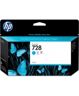 HP 728 130-ml Cyan DesignJet Ink Cartridge