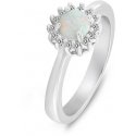 Brilio Silver Brilio Silver Silver ring with white synthetic opal and zircons RI110W Brilio Silver Brilio Silver Silver ring with white synthetic opal and zircons RI110W