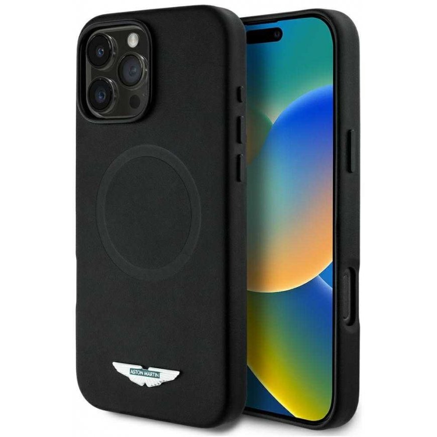 Aston Martin HC FW Logo Apple iPhone 16 Pro MagSafe phone case black