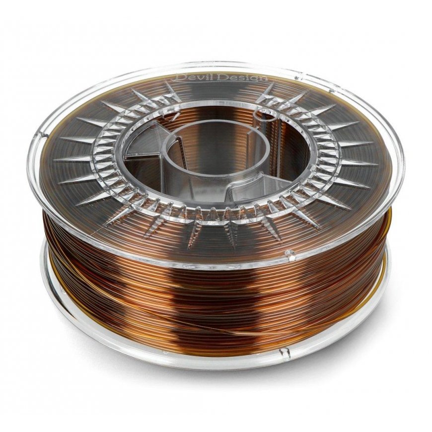 3D plastikas Devil Design PET-G 1.75mm 1kg - Amber Transparent – 2