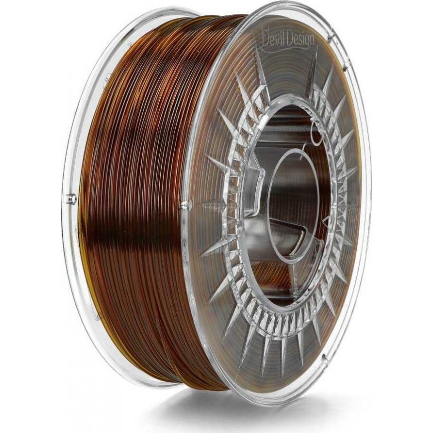 3D plastikas Devil Design PET-G 1.75mm 1kg - Amber Transparent – 4