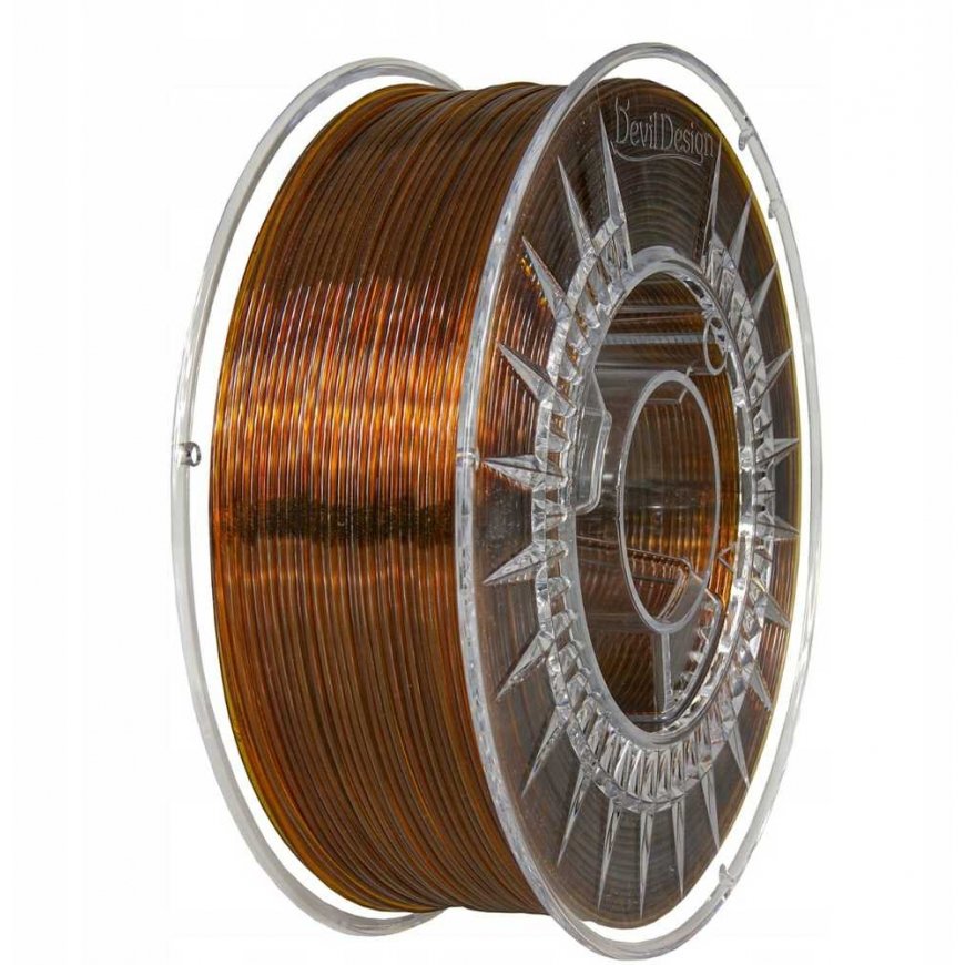 3D plastikas Devil Design PET-G 1.75mm 1kg - Amber Transparent – 5