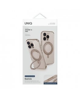 Case UNIQ Swivix for iPhone 16 Pro 360 Rotating Kickstand gold