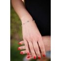 Agate Silver Bracelet with Colored Zircons AGB767/21 Agate Silver Bracelet with Colored Zircons AGB767/21