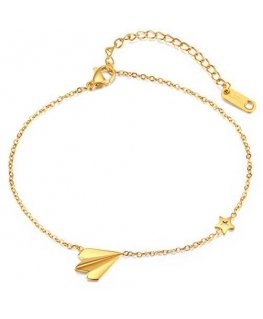 Troli Gorgeous gold-plated anklet with embellishments