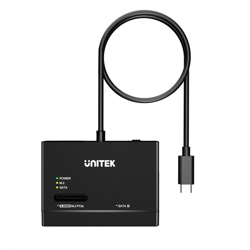 UNITEK S1232A01-EU saugojimo diskų korpusas SSD korpusas Juoda M.2/2.5"/3.5" – 2