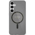 Guess Glitter Circle Classic Logo MagSafe Samsung Galaxy S25 puhelimen kuori musta Guess Glitter Circle Classic Logo MagSafe Samsung Galaxy S25 puhelimen kuori musta