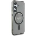 Guess Glitter Circle Classic Logo MagSafe Samsung Galaxy S25 dėklas telefonui juodos spalvos Guess Glitter Circle Classic Logo MagSafe Samsung Galaxy S25 dėklas telefonui juodos spalvos