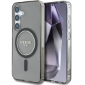 Guess Glitter Circle Classic Logo MagSafe Samsung Galaxy S25 puhelimen kuori musta Guess Glitter Circle Classic Logo MagSafe Samsung Galaxy S25 puhelimen kuori musta