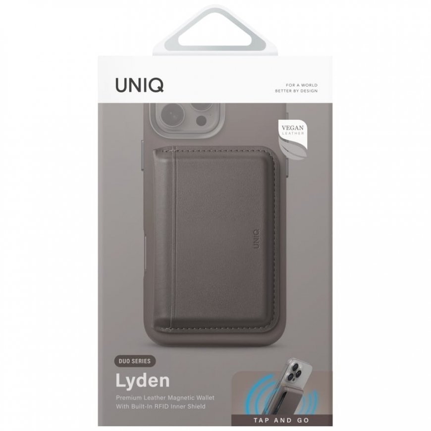 Magnetic RFID wallet UNIQ Lyden DS stand phone gray