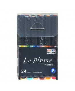 Marvy Uchida Permanentiniai markeriai teptukiniu antgaliu "Le Plume Permanent" 3000-24B 24 vnt.