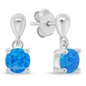 Brilio Silver Silver earrings with blue opals EA1137WB Brilio Silver Silver earrings with blue opals EA1137WB