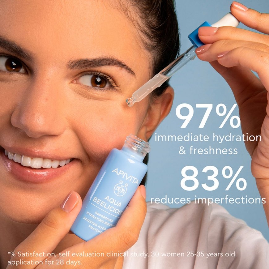 Apivita AQUA BEELICIOUS MOISTURIZING AND REFRESHING BOOSTER with hyaluronic acid, honey and propolis 30 ml