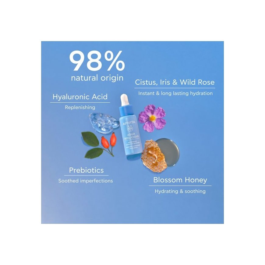 Apivita AQUA BEELICIOUS MOISTURIZING AND REFRESHING BOOSTER with hyaluronic acid, honey and propolis 30 ml – 2