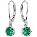 Beneto Silver earrings with green zircons AGUC3340-GR Beneto Silver earrings with green zircons AGUC3340-GR