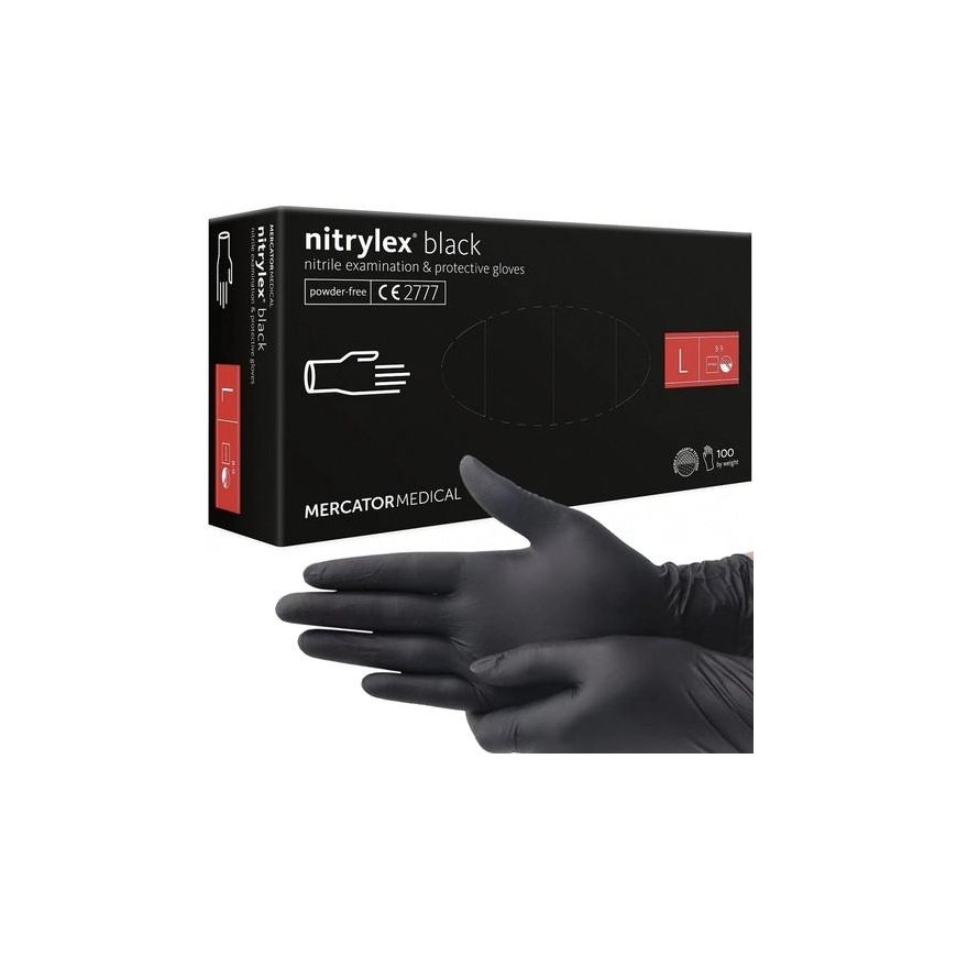 PL Nitrile gloves 100pcs. L - black – 5