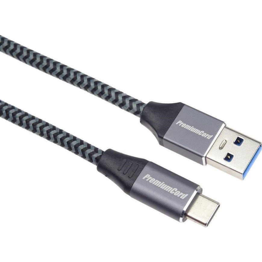 USB cable PremiumCord USB-A - USB-C 2 m black gray (ku31cS2)