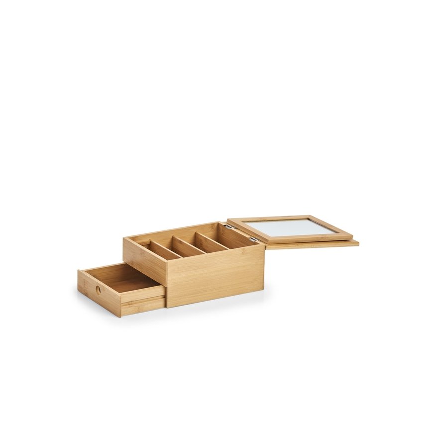 Zeller Present 18872 jewellery box/pouch/organizer Bamboo, Glass – 4