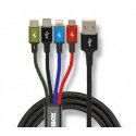 iBox Universal 4 in 1 charging cable I-BOX USB IKUM4W1 - Kabel USB kabelis 1,2 m Micro-USB A 2 x USB iBox Universal 4 in 1 charging cable I-BOX USB IKUM4W1 - Kabel USB kabelis 1,2 m Micro-USB A 2 x USB