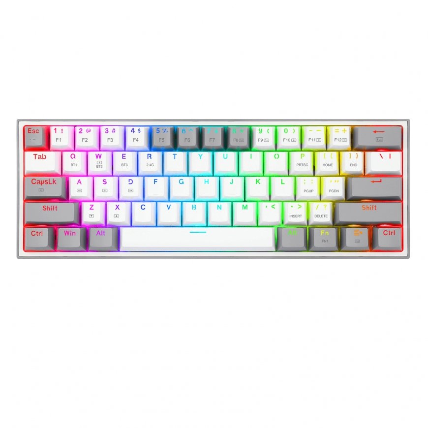 REDRAGON FIZZ PRO K616 näppäimistö Pelaaminen USB + RF Wireless + Bluetooth QWERTY englanti Harmaa, – 2