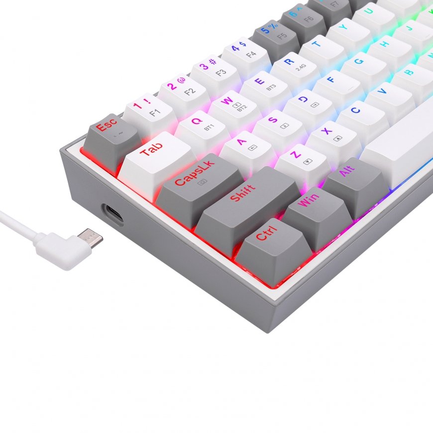 REDRAGON FIZZ PRO K616 tastatūra Speļu USB + RF Wireless + Bluetooth QWERTY Angļu Pelēks, Balts – 5
