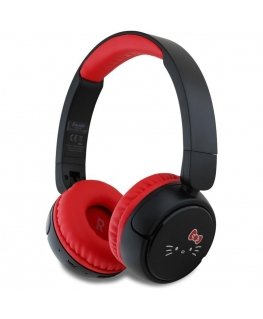 Słuchawki nauszne Hello Kitty Face Logo Bluetooth czerwony