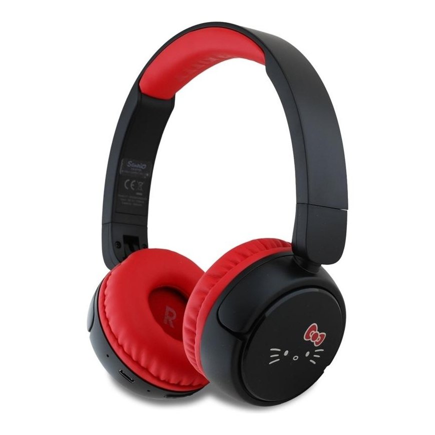 Słuchawki nauszne Hello Kitty Face Logo Bluetooth czerwony