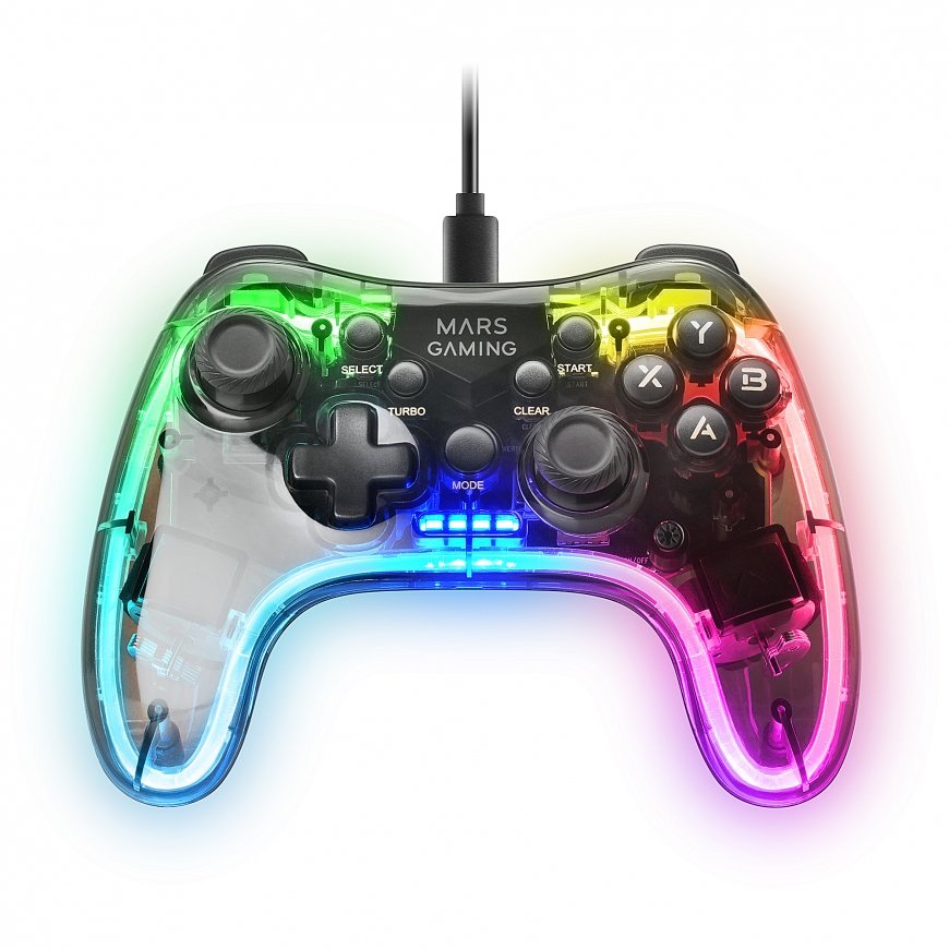 Mars Gaming MGPC žaidimų valdiklis Permatomas USB Žaidimų pultelis Android, MAC, Nintendo Switch, PC – 2
