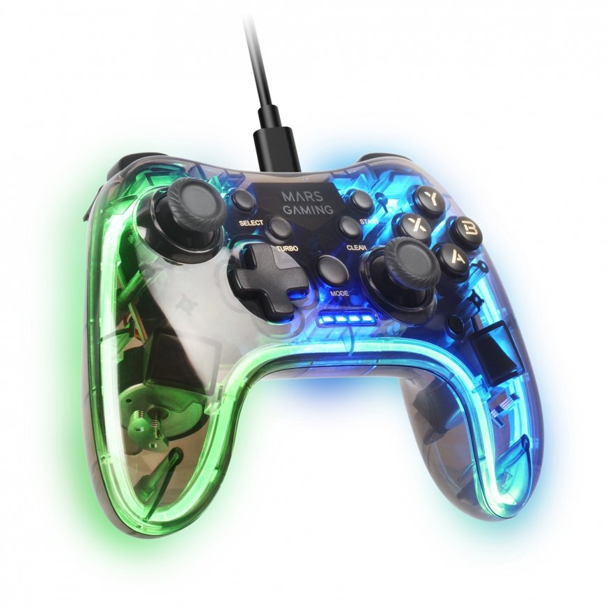 Mars Gaming MGPC Gaming Controller Transparent USB Gamepad Android, MAC, Nintendo Switch, PC, Playst – 3