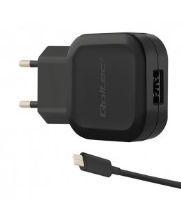 Qoltec 50184 mobile device charger Headphones, Headset, Power bank, Smartphone, Tablet Black AC, DC Indoor