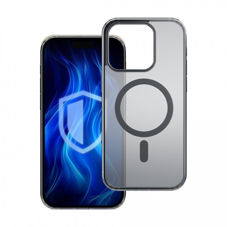 3MK Frosty MagCase matkapuhelimen suojakotelo 16 cm (6.3") Suojus musta, Läpinäkyvä