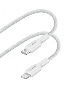 PURO PUCAPLTUSBCFABK4WHI кабель с разъемами Lightning 1,2 m Белый