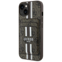 Guess 4G Stripes with Magsafe Apple iPhone 15 case brown Guess 4G Stripes with Magsafe Apple iPhone 15 case brown