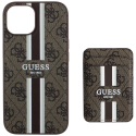 Guess 4G Stripes with Magsafe Apple iPhone 15 case brown Guess 4G Stripes with Magsafe Apple iPhone 15 case brown