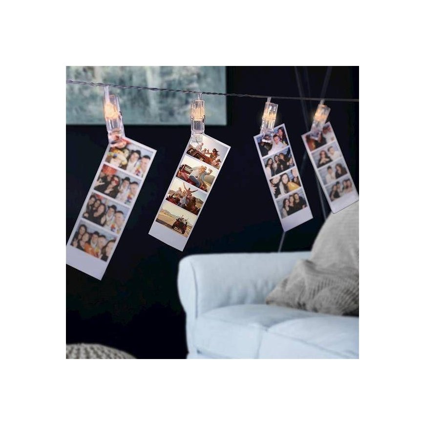 DecoKing seppele tapeilla valokuville Kirkas, 20 LED