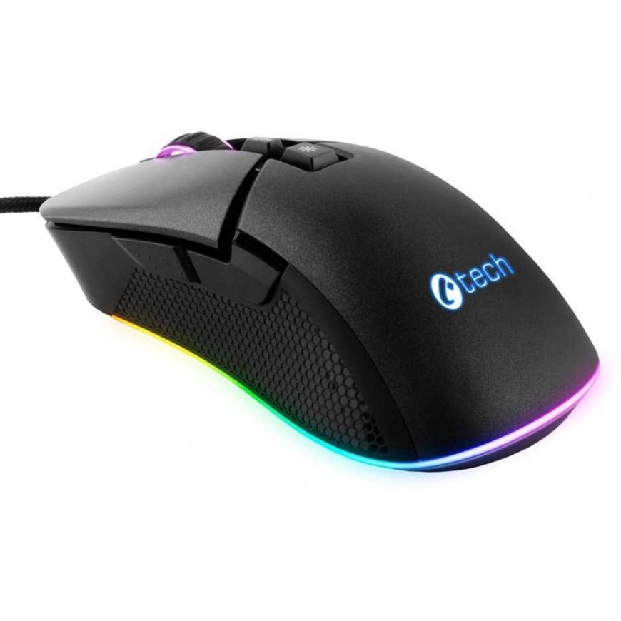 C-TECH žaidimų pelė Dawn, atsitiktiniai žaidimai, 6400 DPI, RGB apšvietimas, USB – 2