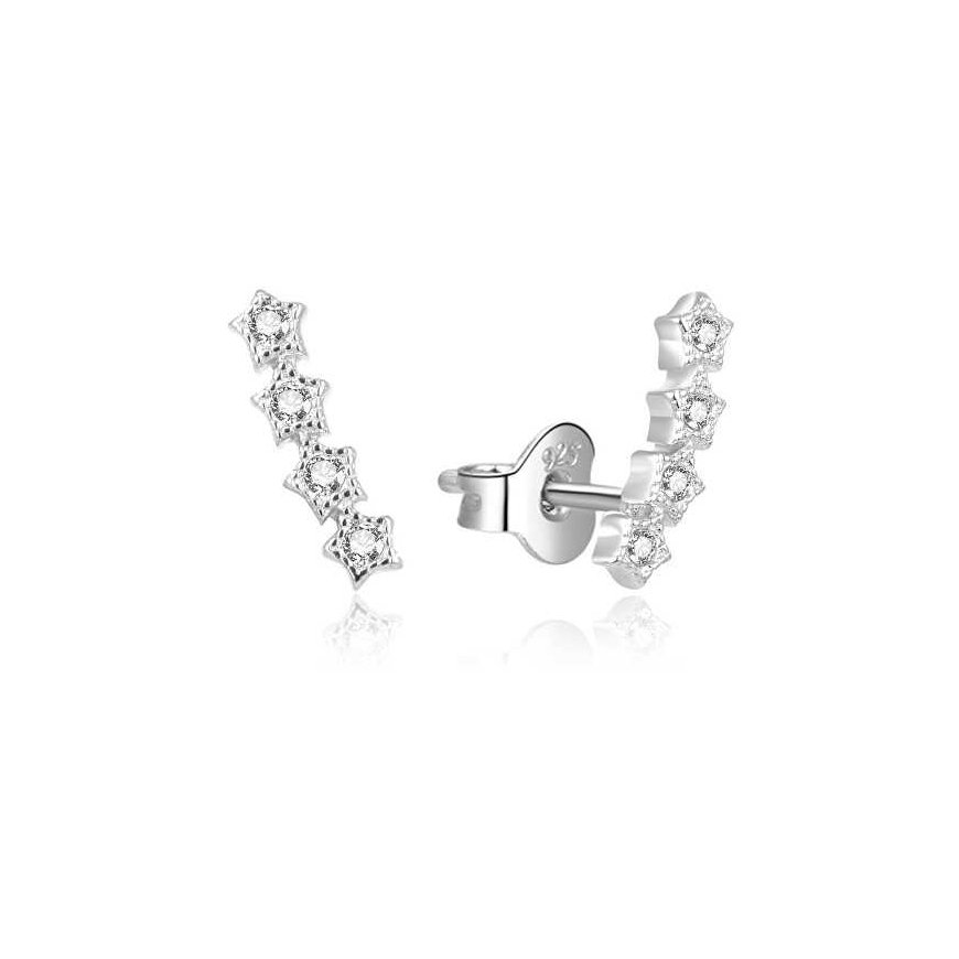 Beneto Playful Longitudinal Earrings with Clear