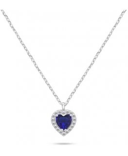 Brilio Silver Silver necklace Heart with blue zircon NCL158WB
