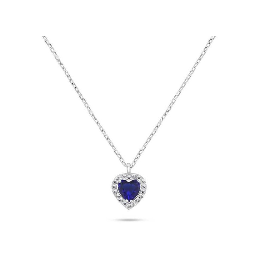 Brilio Silver Silver necklace Heart with blue zircon NCL158WB