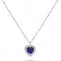 Brilio Silver Silver necklace Heart with blue zircon NCL158WB Brilio Silver Silver necklace Heart with blue zircon NCL158WB