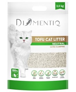 DIAMENTIQ Tofu Neutral Ultra clumping - augu bāzes pakaiši - 2,5 kg