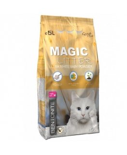 Cat litter sand : MAGIC LITTER Bentonite Ultra White Baby Powder