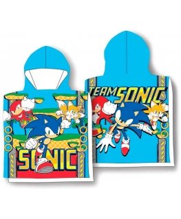 Sega Sonic The Hedgehog mikrokuituliina ponchopyyhe