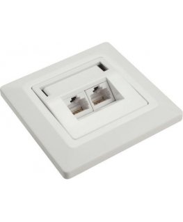 Solarix CAT6 UTP 2 x RJ45 surface white SX9-2-6-UTP- WH