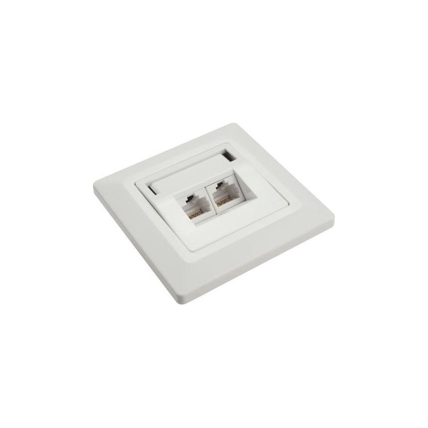 Solarix CAT6 UTP 2 x RJ45 surface white SX9-2-6-UTP- WH