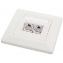 Solarix CAT6 UTP 2 x RJ45 pinta valkoinen SX9-2-6-UTP- WH Solarix CAT6 UTP 2 x RJ45 pinta valkoinen SX9-2-6-UTP- WH