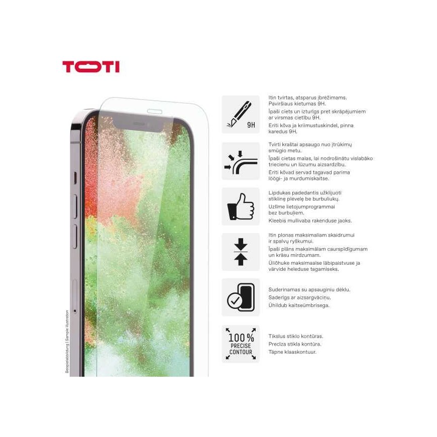 Toti TEMPERED glass 2D screen protector full cover for iPhone 16/15 Pro/15 Transparent – 2